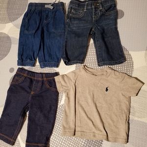 Ralph Lauren top with 3 pairs of pants